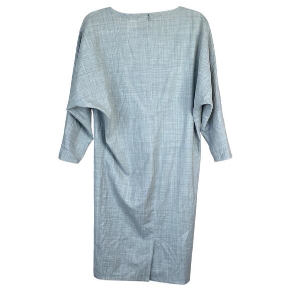 MAX MARA Wool Dress Gray Minimalist Half Sleeve Lightweight Shift Size 6 - Picture 2 of 7